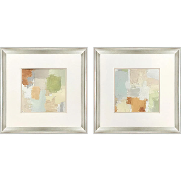 Painted Sketch Green Framed Wall Art 2PC