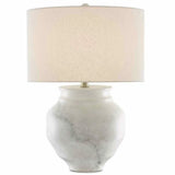 Painted White Painted Gray Silver Leaf Kalossi Table Lamp Table Lamps LOOMLAN By Currey & Co