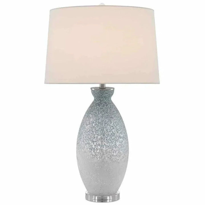 Pale Blue White Hatira Table Lamp - LOOMLAN - Currey & Co - Table Lamps