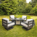 Palm Beach Poly Lumber Fire Pit Table Set Club Chairs-Outdoor Lounge Sets-Breezesta-LOOMLAN