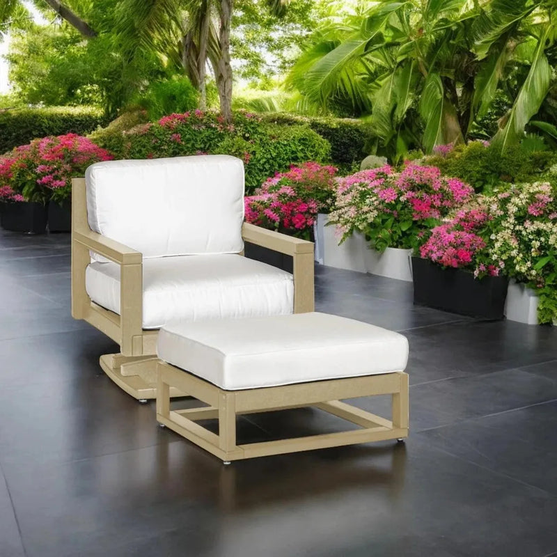 Palm Beach Poly Lumber Square Ottoman Sunbrella Cushion-Outdoor Ottomans-Breezesta-LOOMLAN