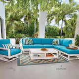 Palm Beach Poly Lumber Sectional Lounge Set Table-Outdoor Lounge Sets-Breezesta-LOOMLAN