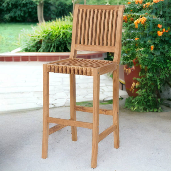 Palm Teak Outdoor Bar Chair-Outdoor Bar Stools-HiTeak-LOOMLAN