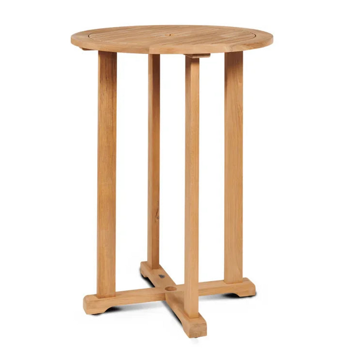 Palm Teak Patio Round Bar Height Dining Set 3 PC-Outdoor Dining Sets-HiTeak-LOOMLAN