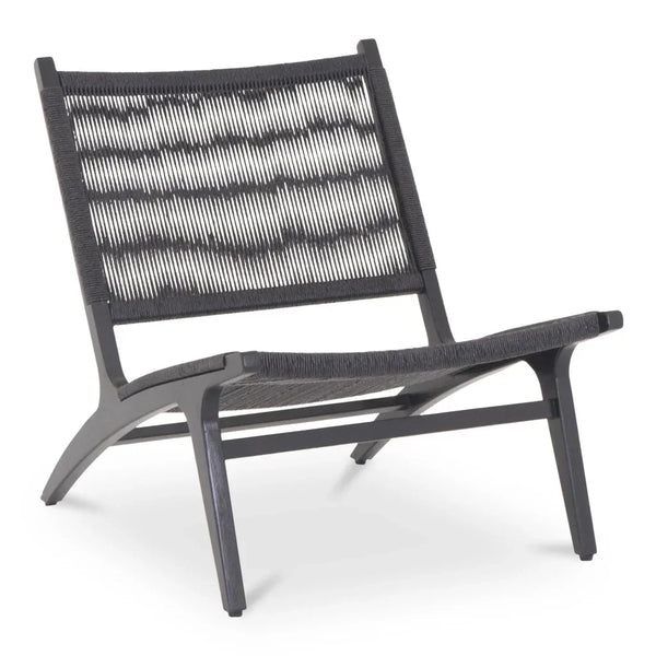 Palma Teak Weather-Resistant Outdoor Lounge Chair-Outdoor Lounge Chairs-Moe's Home-Black-LOOMLAN