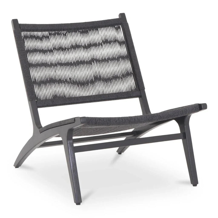 Palma Teak Weather-Resistant Outdoor Lounge Chair-Outdoor Lounge Chairs-Moe's Home-Black-LOOMLAN