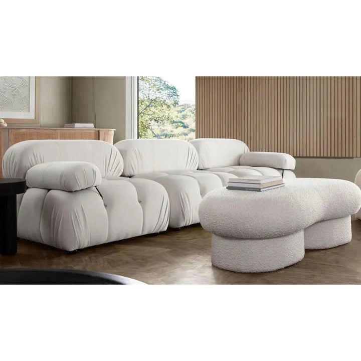 Paloma 3PC Modular 111 Sofa Light Cream Velvet-Modular Sofas-Diamond Sofa-LOOMLAN