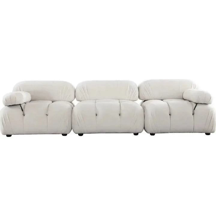 Paloma 3PC Modular 111 Sofa Light Cream Velvet-Modular Sofas-Diamond Sofa-LOOMLAN