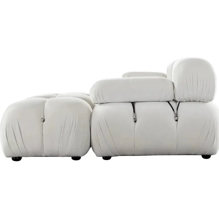 Paloma 4PC Reversible Chaise Sectional Cream Velvet - LOOMLAN - Diamond Sofa - Sectionals