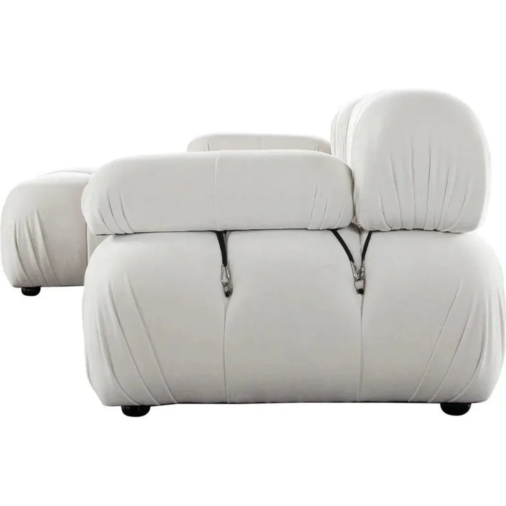 Paloma 4PC Reversible Chaise Sectional Cream Velvet - LOOMLAN - Diamond Sofa - Sectionals