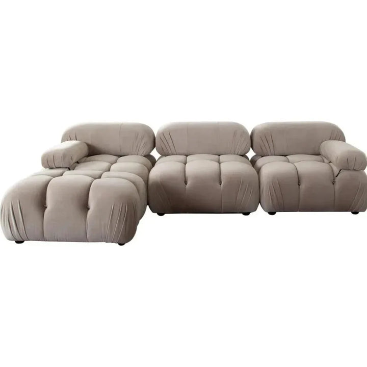 Paloma 4PC Reversible Chaise Sectional Mink Tan Velvet - LOOMLAN - Diamond Sofa - Sectionals