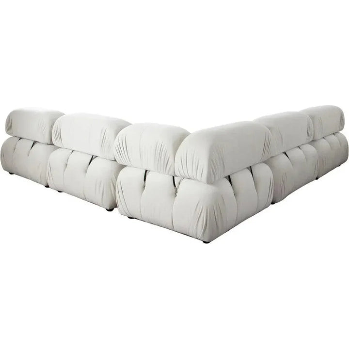 Paloma 5PC Corner Sectional Light Cream Velvet - LOOMLAN - Diamond Sofa - Sectionals