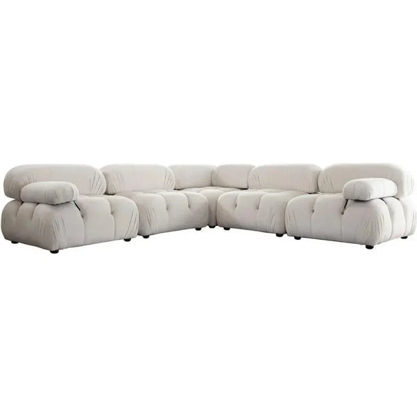 Paloma 5PC Corner Sectional Light Cream Velvet - LOOMLAN - Diamond Sofa - Sectionals