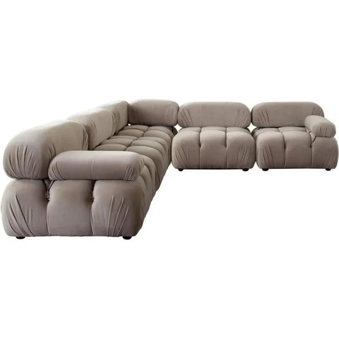 Paloma 5PC Modular 111 Corner Sectional Mink Tan Velvet