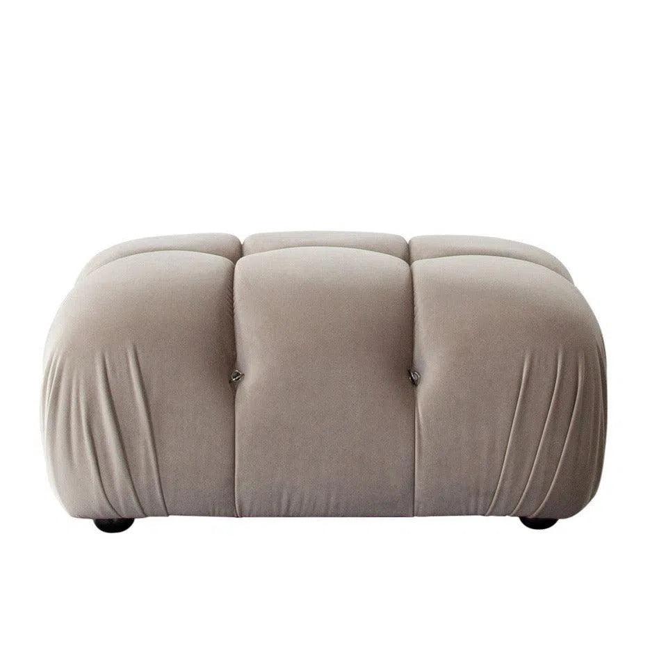 Paloma Rectangle Ottoman in Mink Tan Velvet