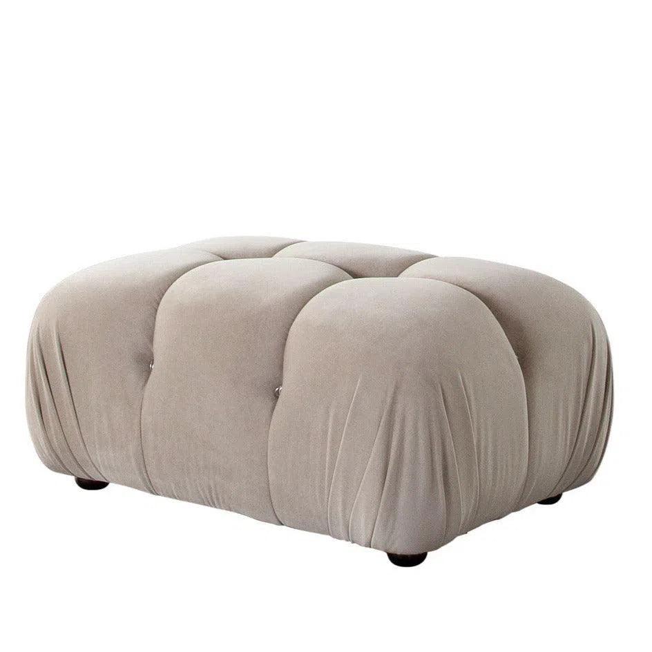 Paloma Rectangle Ottoman in Mink Tan Velvet