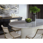 Paloma Steel Based Marble Dining Table