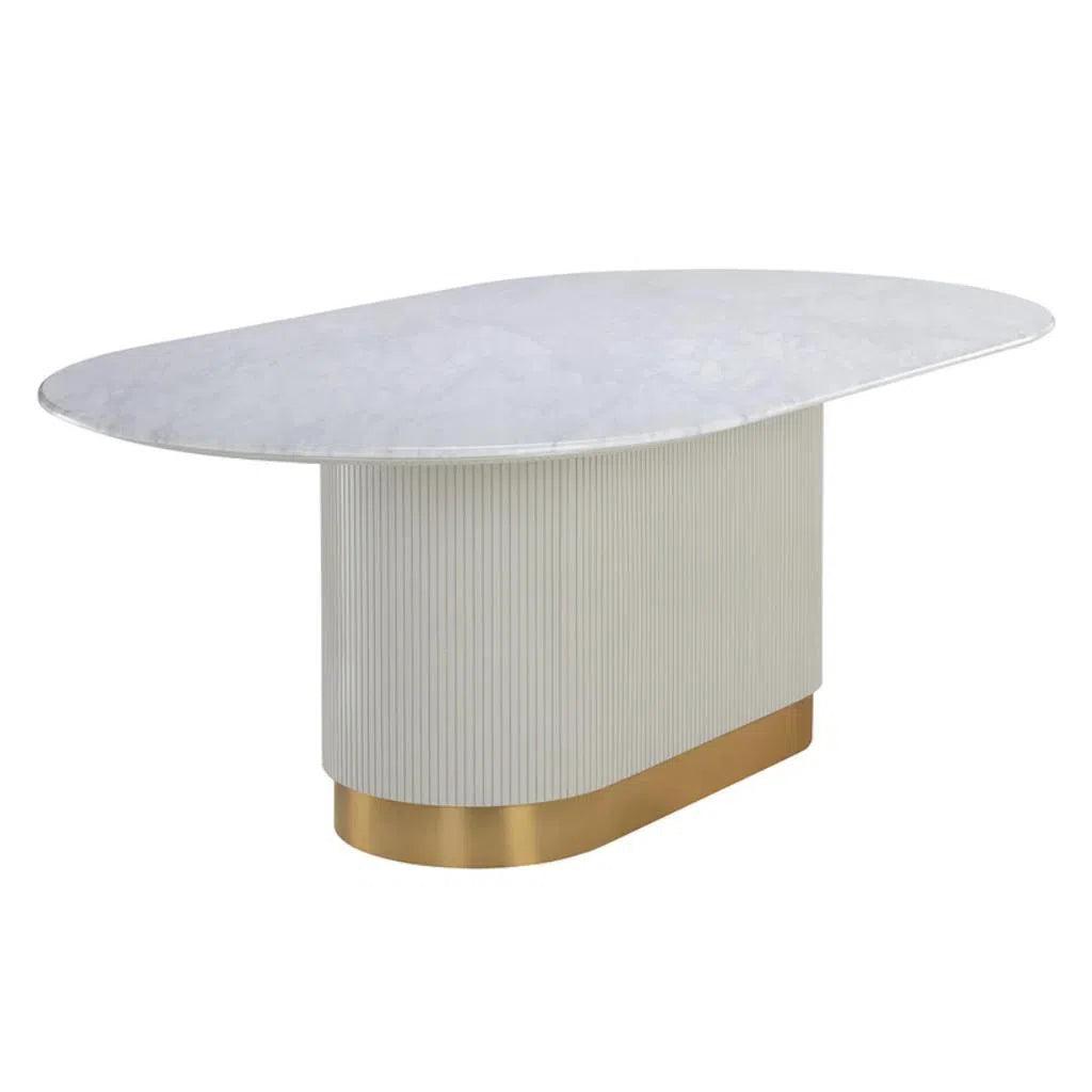 Paloma Steel Based Marble Dining Table