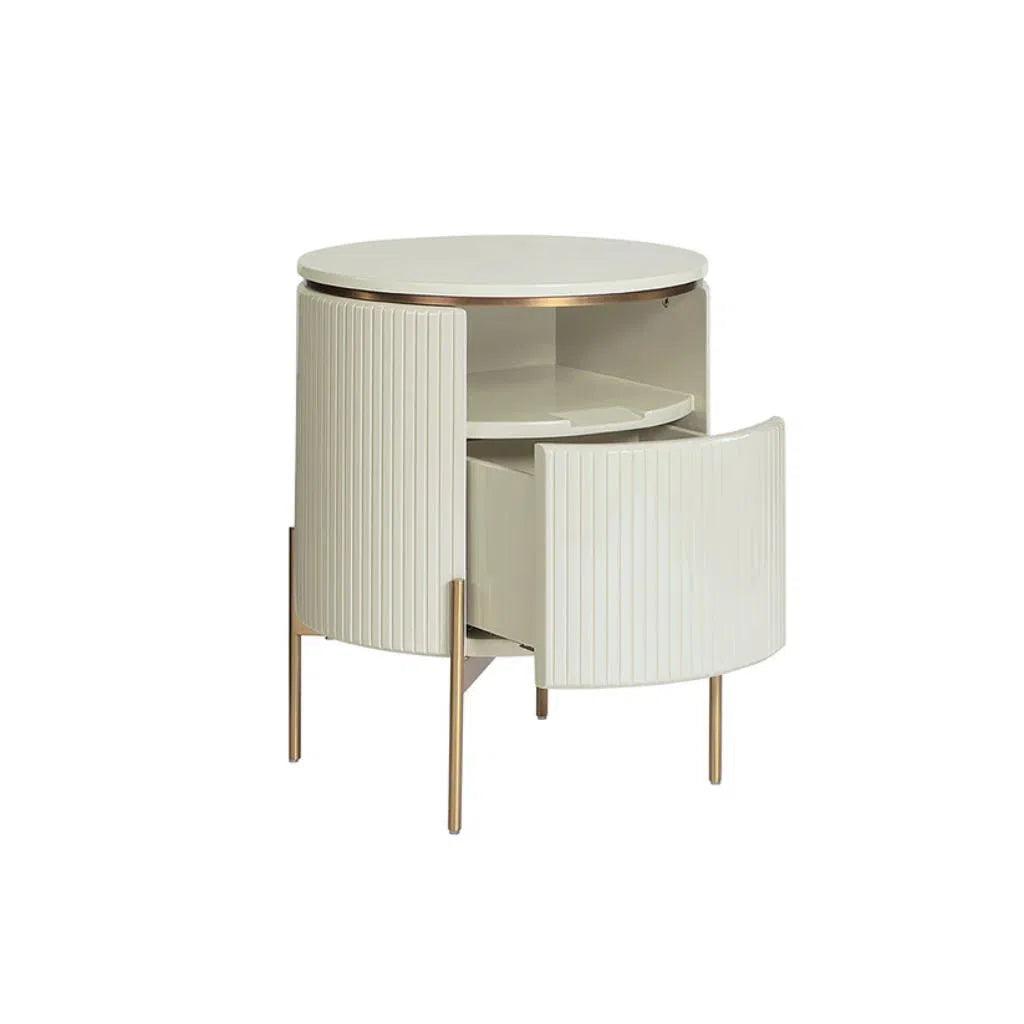 Paloma Wooden Steel Round End Table