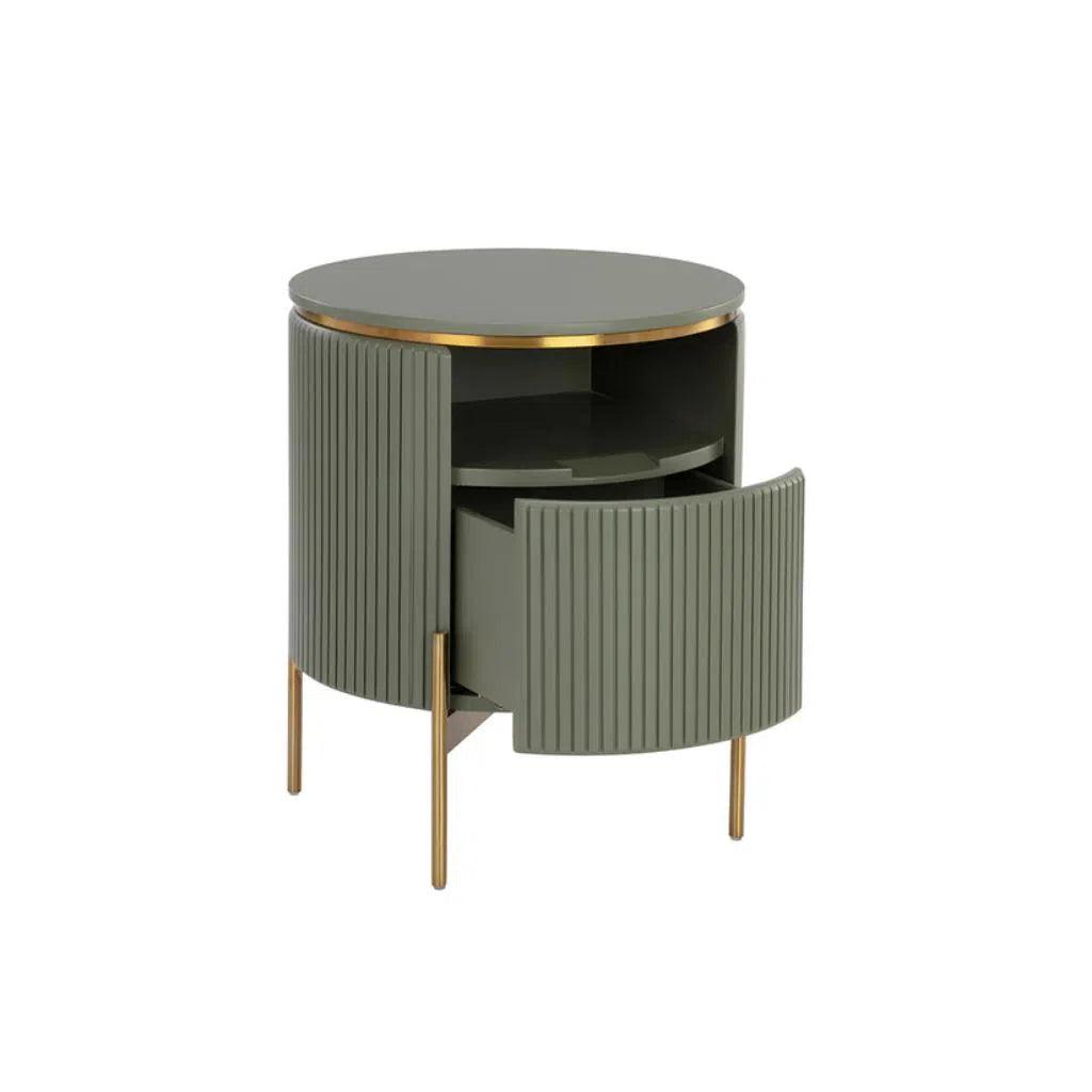 Paloma Wooden Steel Round End Table