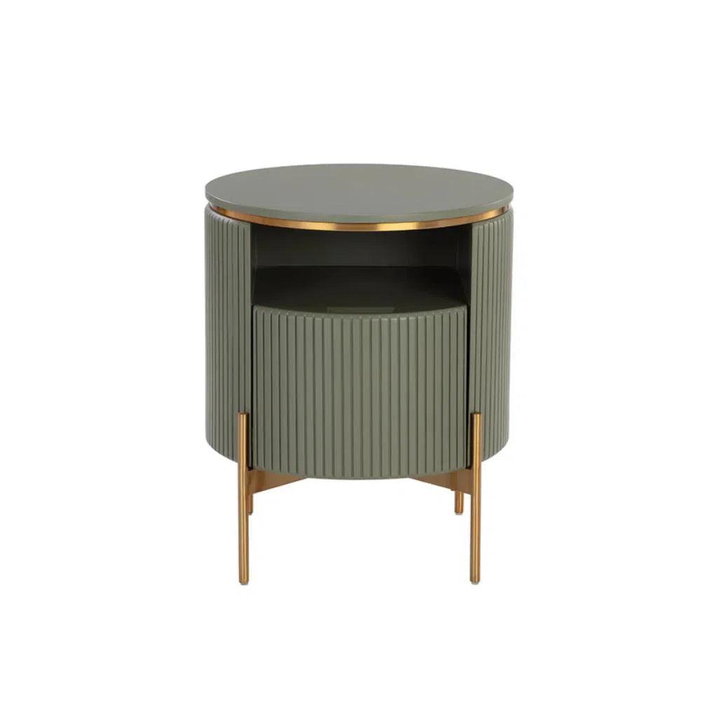 Paloma Wooden Steel Round End Table