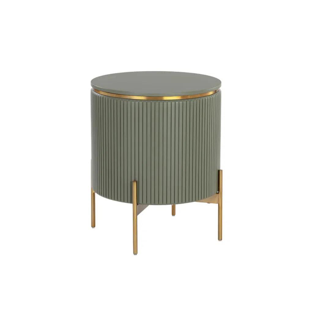 Paloma Wooden Steel Round End Table