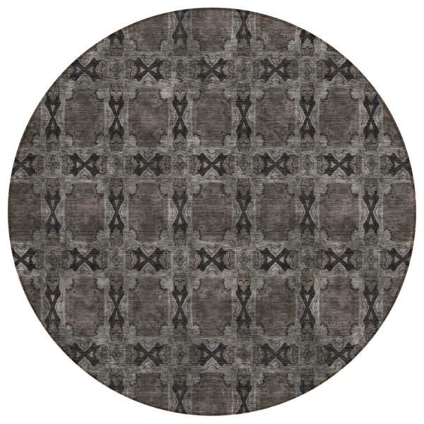 Panel Grey Washable Indoor-Outdoor Rug
