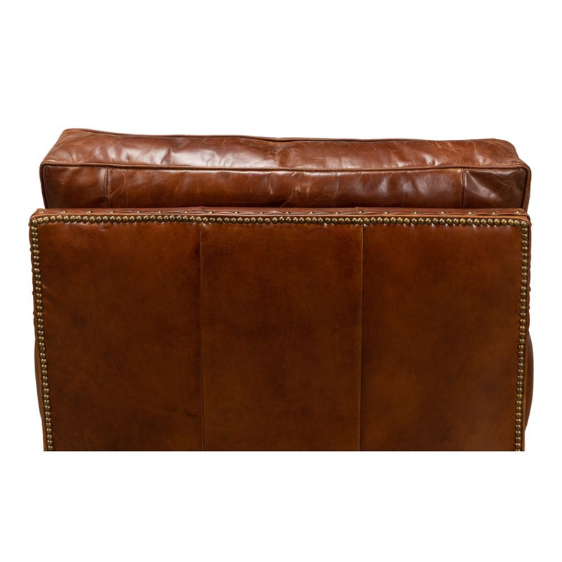 Papa's Chair Comfortable Leather Club Chair-Club Chairs-Sarreid-LOOMLAN