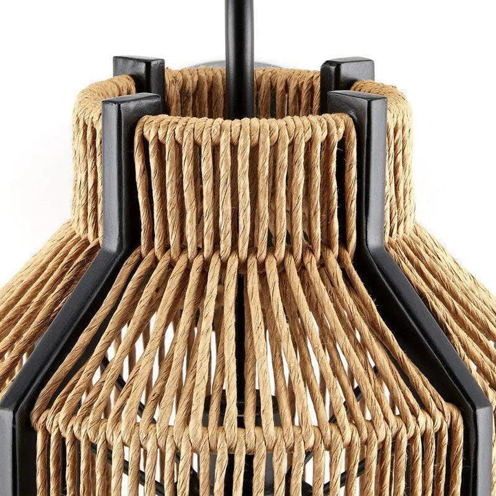 Paper Twine Satin Black Mali Wall Sconce Bunny Williams - LOOMLAN - Currey & Co - Wall Sconces