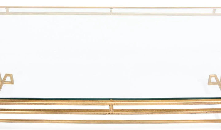 Parallel Lines Glass Top Coffee Table - LOOMLAN - Sarreid - Coffee Tables