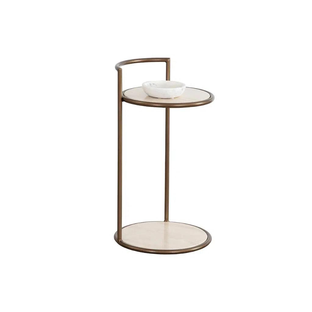 Parga Steel d Concrete Outdoor Round End Table