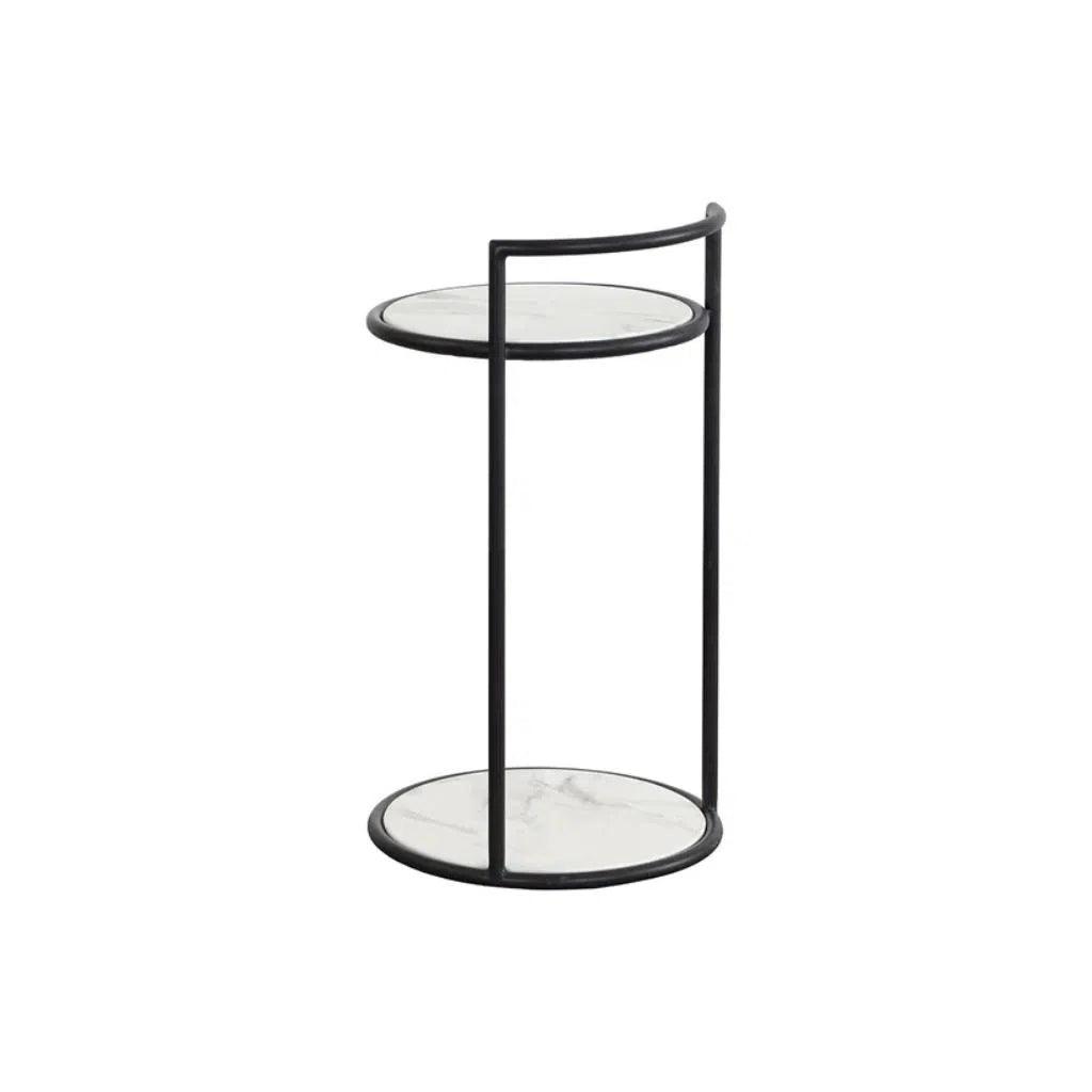 Parga Steel d Concrete Outdoor Round End Table