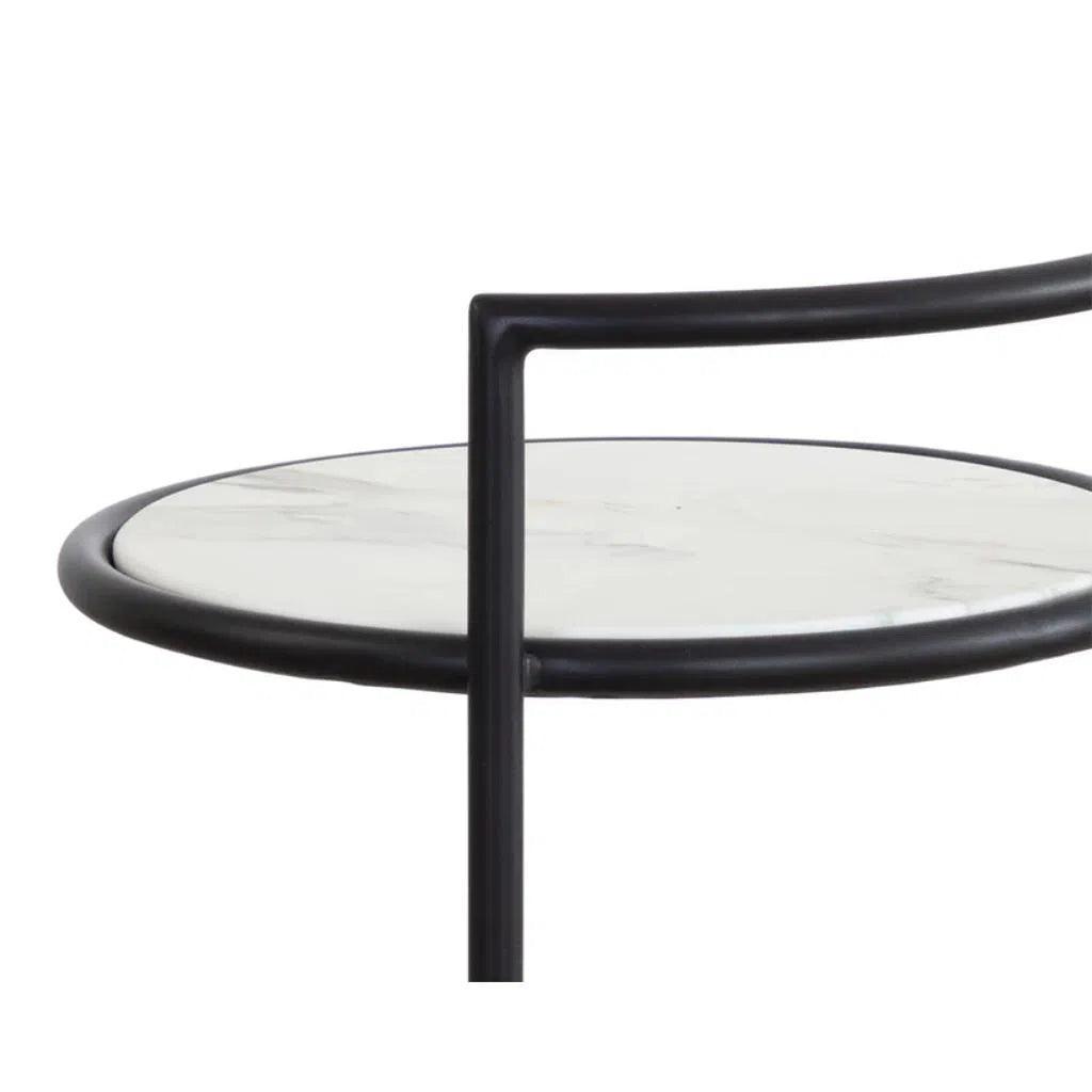 Parga Steel d Concrete Outdoor Round End Table