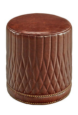 Paris Flea Leather Upholstered Ottoman