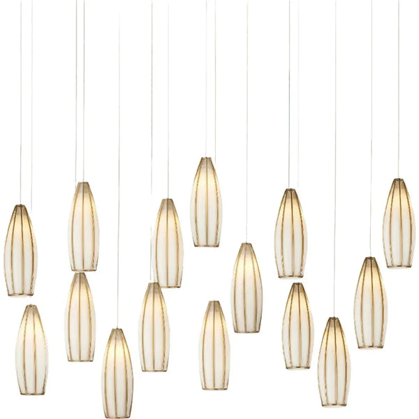 Parish 15 - Light Rectangular Multi - Drop Pendant - LOOMLAN - Currey & Co - Pendants