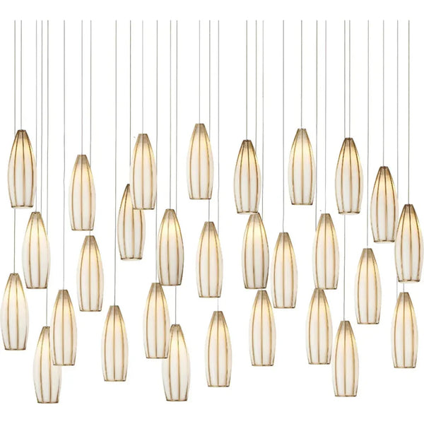 Parish 30 - Light Rectangular Multi - Drop Pendant - LOOMLAN - Currey & Co - Pendants