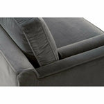 Parker 86" Post Modern Sofa Gray Velvet Natural Oak