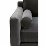 Parker 86" Post Modern Sofa Gray Velvet Natural Oak