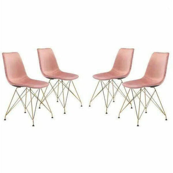 Parker Dining Chair (Set of 4) Pink Dining Chairs LOOMLAN By Zuo Modern
