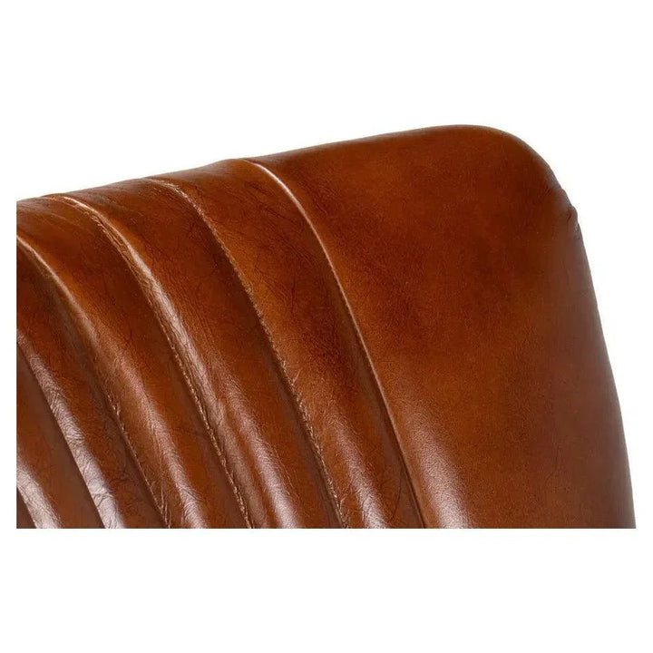 Parker Office Chair Vintage Havana Leather-Office Chairs-Sarreid-LOOMLAN