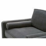 Parker Post Modern Sofa Chair Gray Velvet Natural Oak