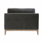 Parker Post Modern Sofa Chair Gray Velvet Natural Oak