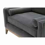 Parker Post Modern Sofa Chair Gray Velvet Natural Oak