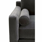 Parker Post Modern Sofa Chair Gray Velvet Natural Oak