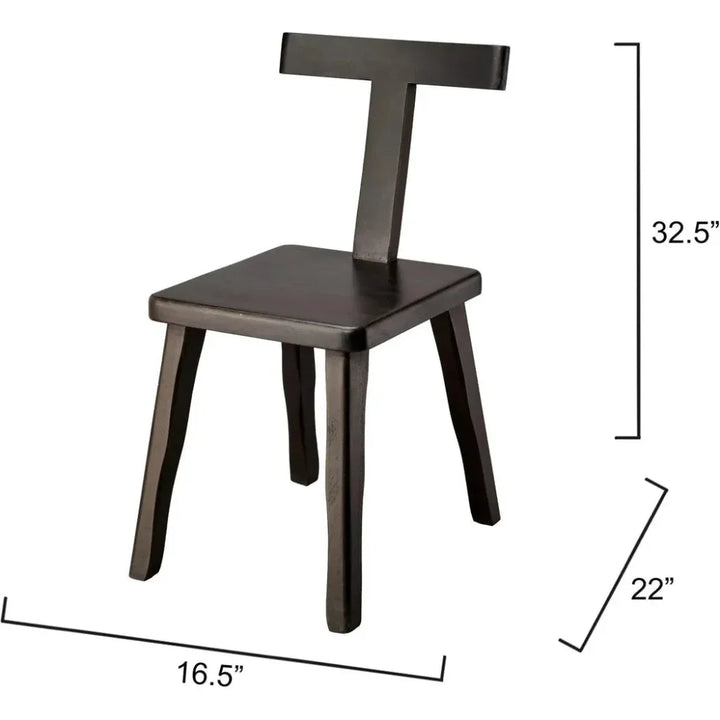 Parlor T Shaped Back Armless Dining Chair - LOOMLAN