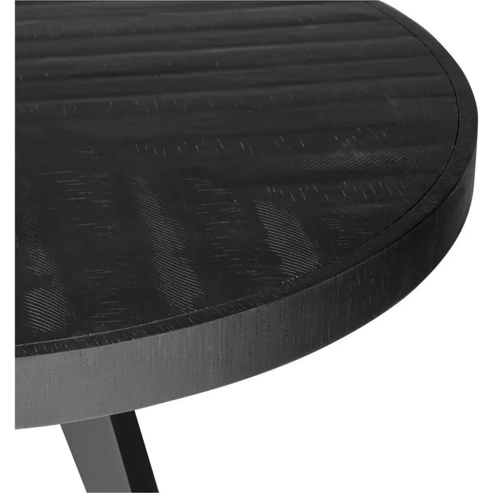 Parq Wood Black Round Dining Table-Dining Tables-Moe's Home-LOOMLAN