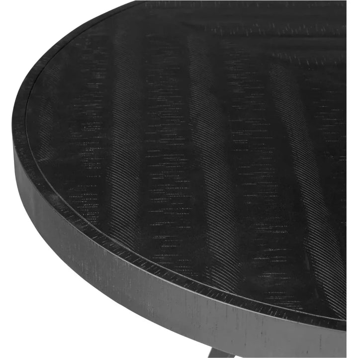 Parq Wood Black Round Dining Table-Dining Tables-Moe's Home-LOOMLAN
