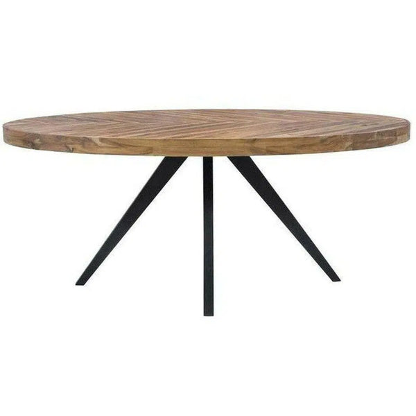 Parquet Oval Wood Dining Table for 6 or 8