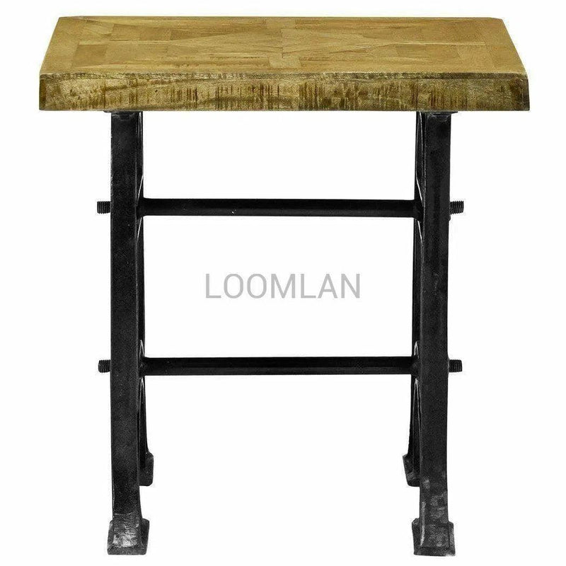 Parquet Reclaimed Wood Square Side Table