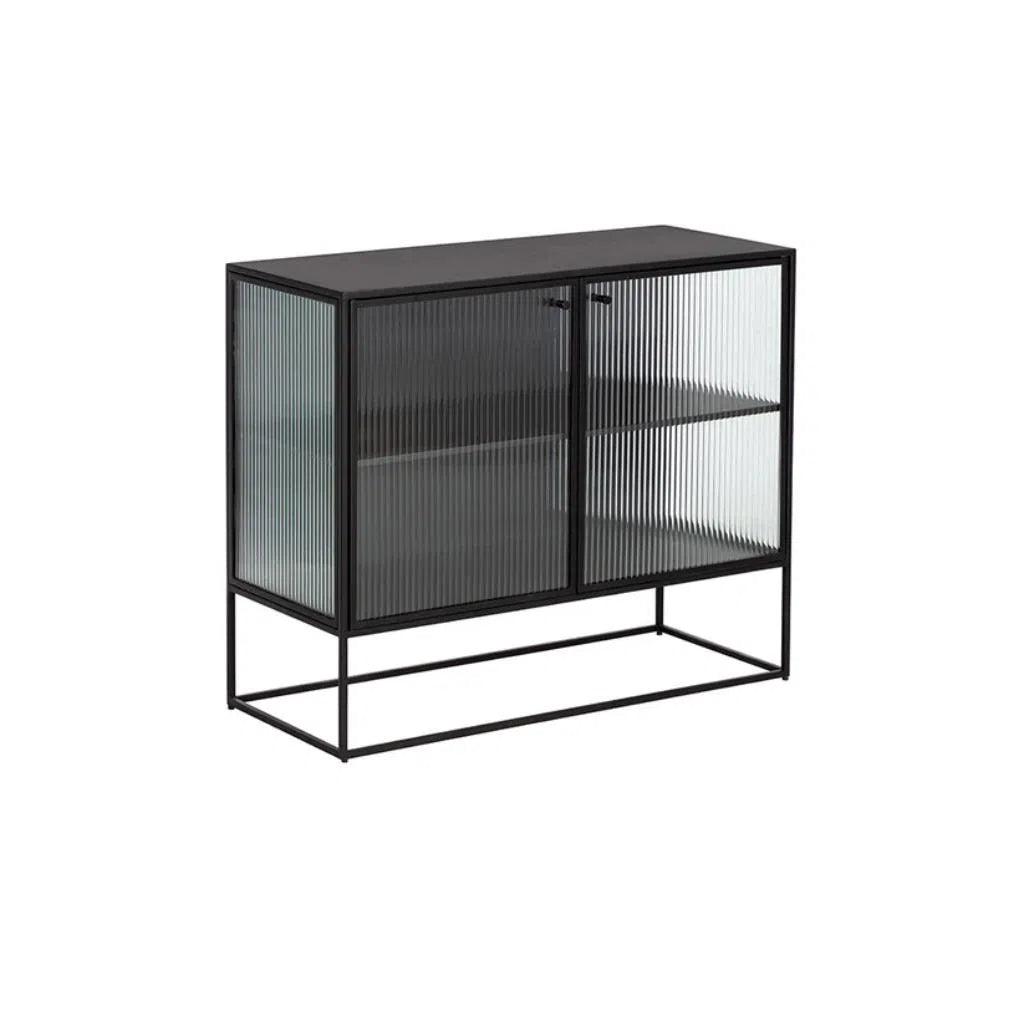 Parsons Iron Framed Glass Door Sideboard